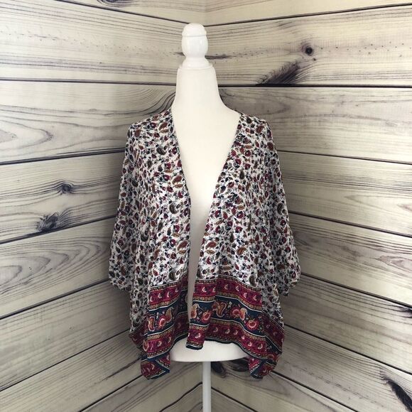 Forever 21 Paisley Patterned Kimono Cover Up Top Size Small - Picture 1 of 5